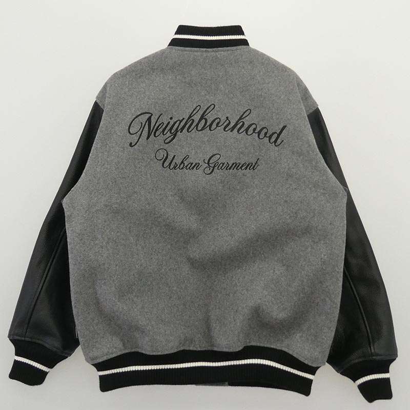 ネイバーフッド 25AW 252SZNH-JKM03 Stadium Jacket ロゴ刺繍 袖レザー切替 スタジアム ジャケット 買取実績 画像