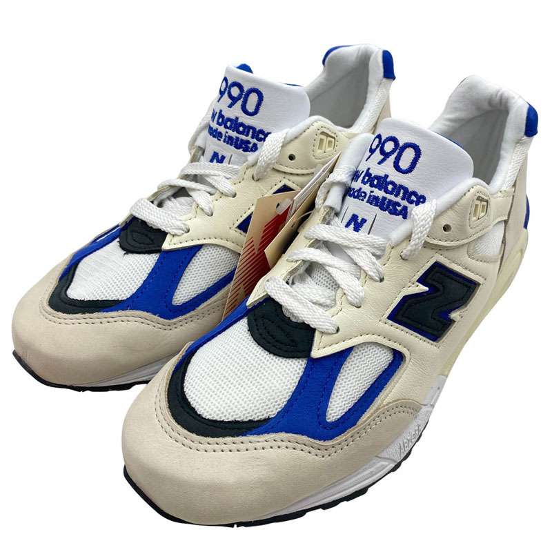 ニューバランス 22AW M990WB2 USA製 990 V2 White Navy ホワイト ネイビー ローカット スニーカー 買取実績 画像