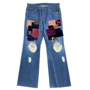 ナンバーナイン 03AW カート期 アーカイブ 宮下貴裕本人期 ベロア パッチワーク ハート涙パッチ ダメージ加工 デニム パンツ 買取実績