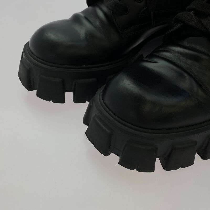 プラダ 2UE007 モノリス レース アップ ブーツ ナイロン レザー 買取実績 画像