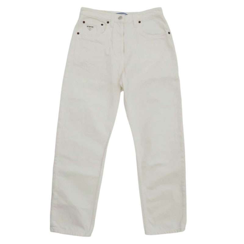 プラダ GFP497 S231 12PA 三角ロゴプレート付き ホワイトデニムパンツ 買取実績 画像