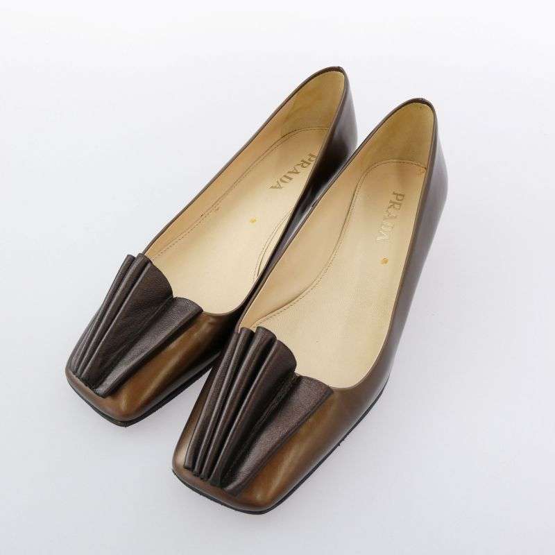 プラダ スクエアトゥ レザー パンプス 買取実績 画像