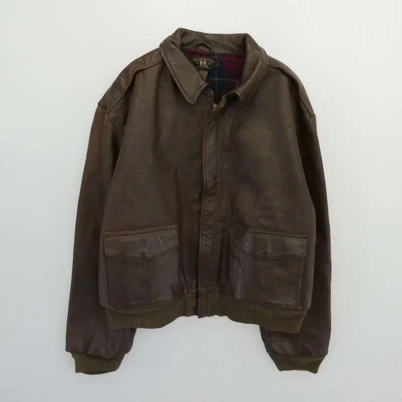 RRL 90s 初期 USA製 3スタータグ 三ツ星タグ A-2 レザー ジャケット
