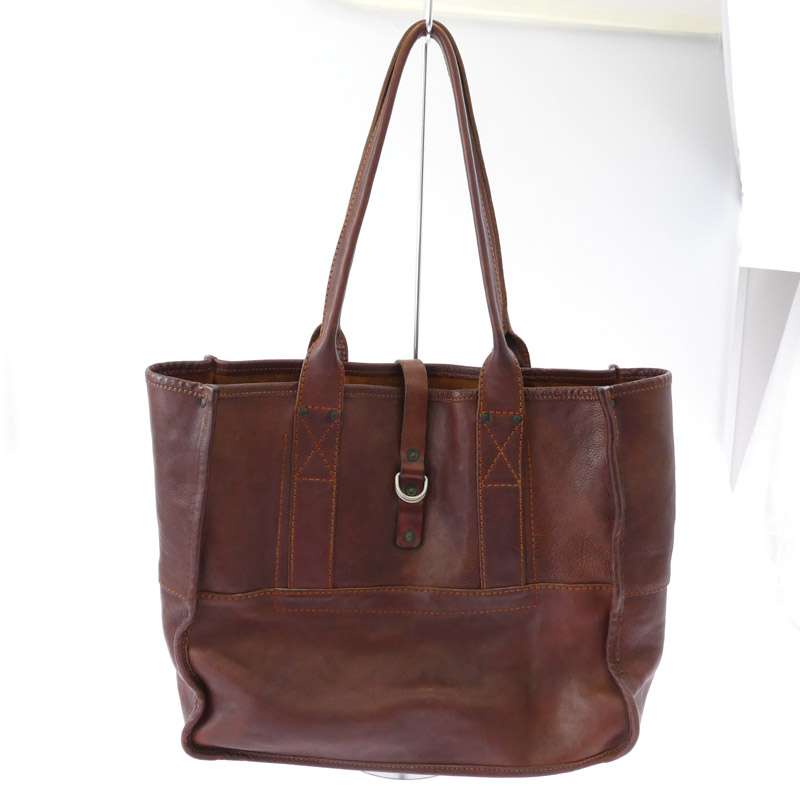 RRL イタリア製 ヴィンテージ加工 オールレザー トート バッグ 買取実績 画像