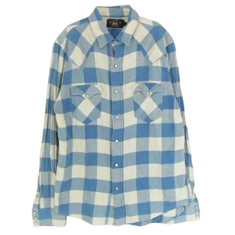 RRL 加工 ネル チェック ウエスタン シャツ 買取実績 画像