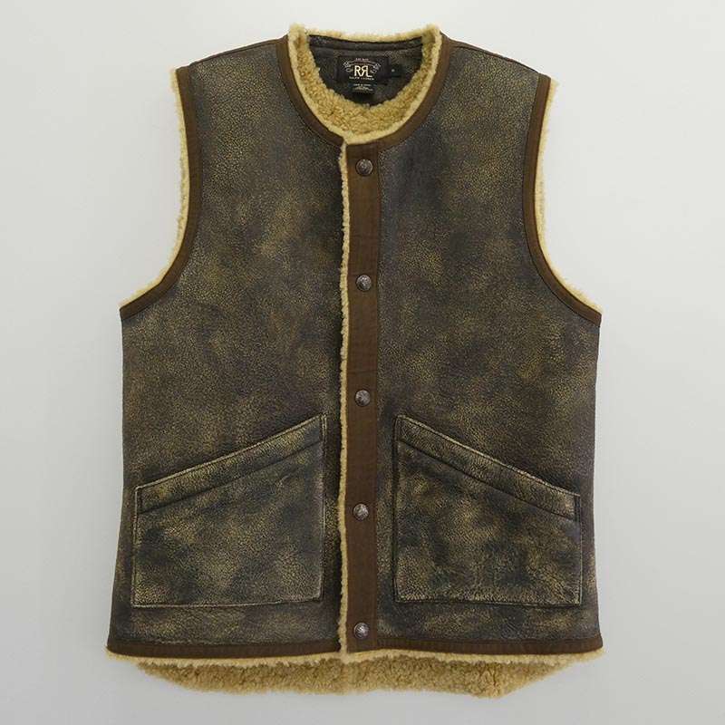RRL Shearing Mouton Vest ヴィンテージ加工 ムートン ベスト 買取実績 画像