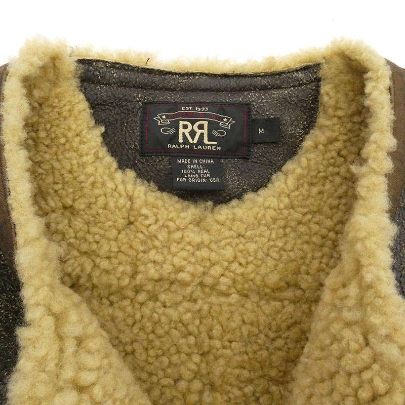 RRL Shearing Mouton Vest ヴィンテージ加工 ムートン ベスト 買取実績 画像