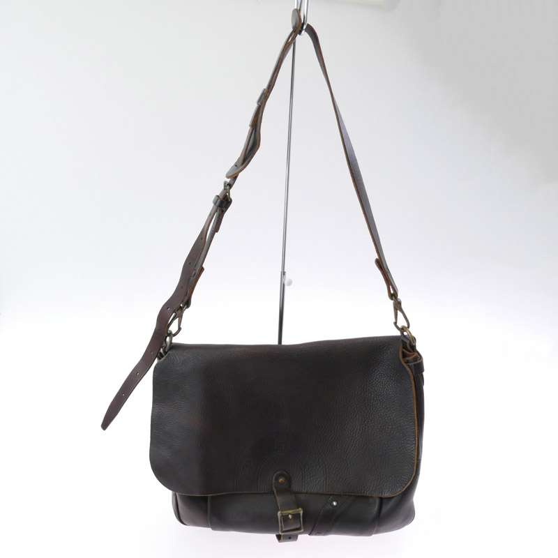 RRL Tumbled Leather Messenger Bag イタリア製 ヴィンテージ加工 オールレザー メッセンジャー バッグ 買取実績 画像