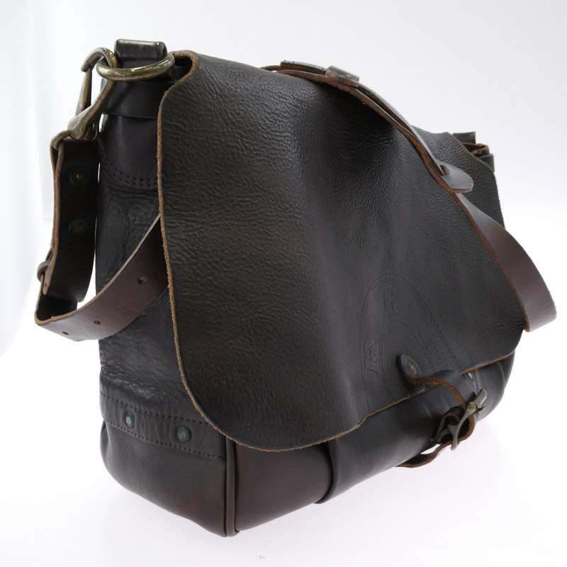 RRL Tumbled Leather Messenger Bag イタリア製 ヴィンテージ加工 オールレザー メッセンジャー バッグ 買取実績 画像