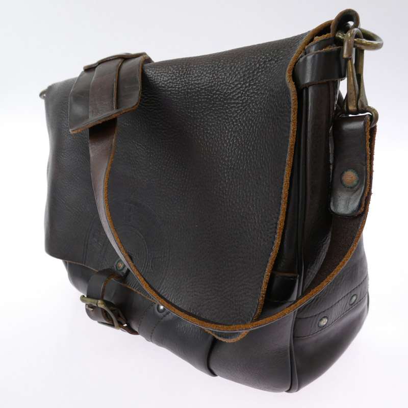 RRL Tumbled Leather Messenger Bag イタリア製 ヴィンテージ加工 オールレザー メッセンジャー バッグ 買取実績 画像