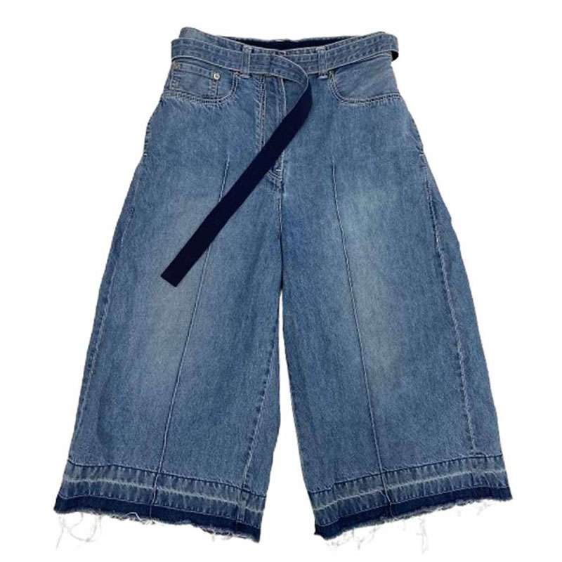 サカイ 18SS 18-03609 カットオフ デニム ショーツ ワイド パンツ 買取実績 画像