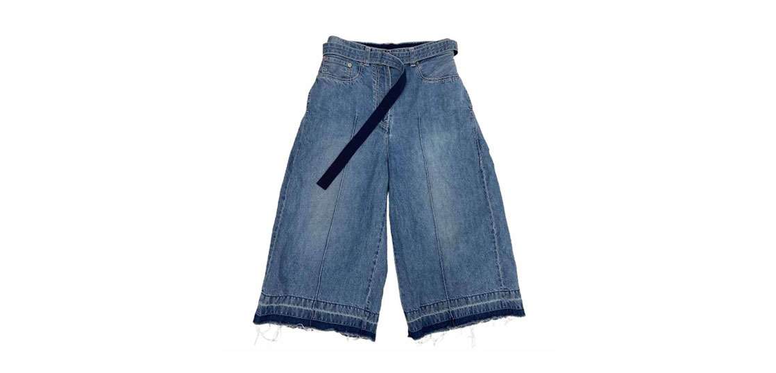 サカイ 18SS 18-03609 カットオフ デニム ショーツ ワイド