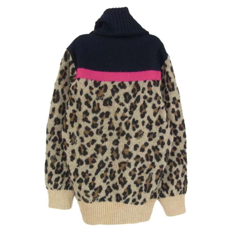 サカイ 19AW 19-04555 ウール アルパカ モヘア混 レオパード柄 タートルネック ニット セーター 買取実績 画像