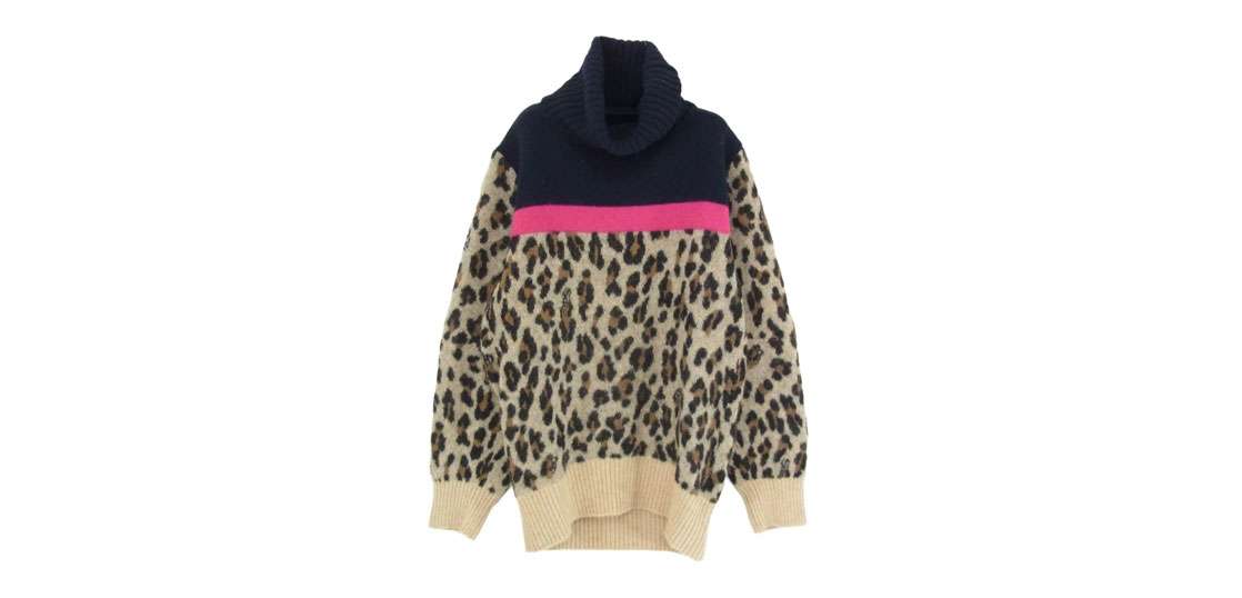 サカイ 19AW 19-04555 ウール アルパカ モヘア混 レオパード柄 タートルネック ニット セーター 買取実績