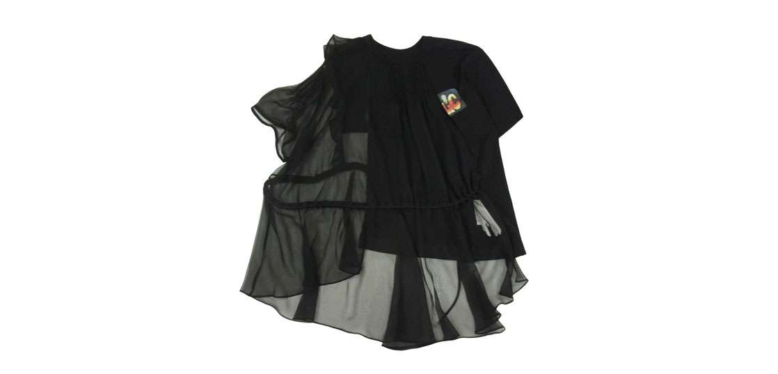 サカイ 20-05043 プリーツ加工 シフォン ドッキング 半袖 クルーネック Tシャツ 買取実績