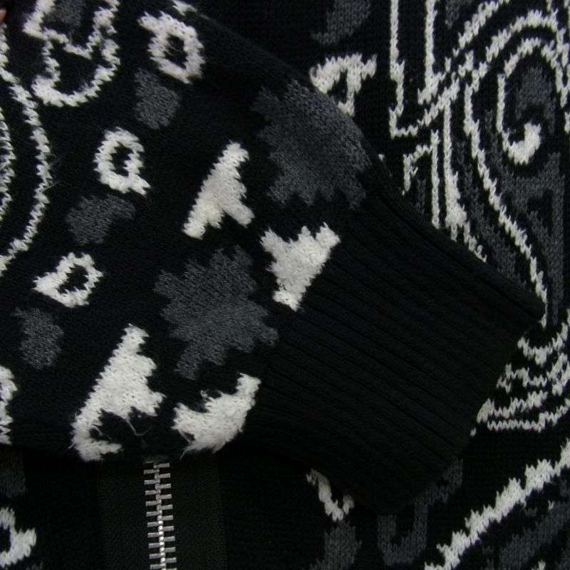 サカイ 22SS 22-02694M Bandana Knit Blouson バンダナ ジップデザイン ウール ニット ブルゾン 買取実績 画像