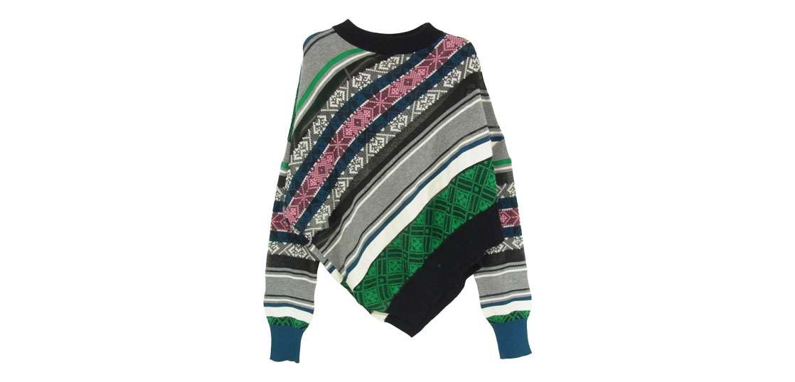 サカイ 22SS 22-05997 ラグ ジャカード アシンメトリー プルオーバー ニット セーター 買取実績