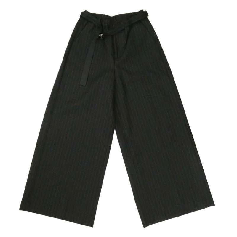 サカイ 24AW 24-07415 Chalk Stripe Pants ストライプ ベルテッド ウール ワイド スラックスパンツ 買取実績 画像