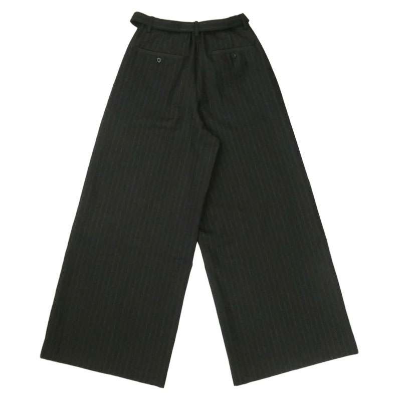 サカイ 24AW 24-07415 Chalk Stripe Pants ストライプ ベルテッド ウール ワイド スラックスパンツ 買取実績 画像