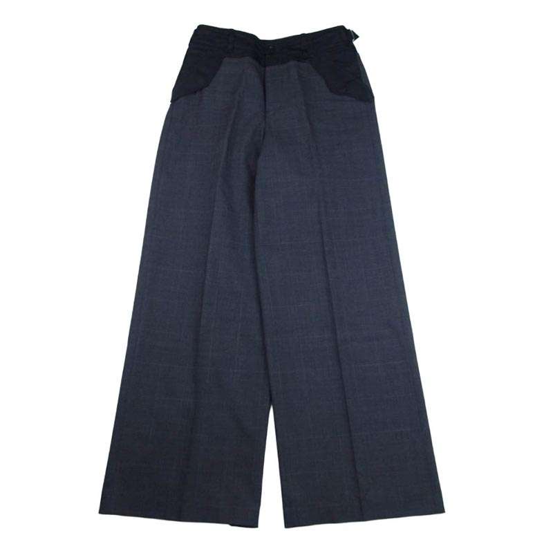 サカイ 25AW 25-08039 Glen Check Pants ウール キュプラ グレンチェック パンツ ワイドパンツ 買取実績 画像