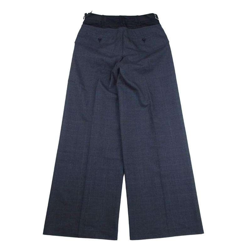 サカイ 25AW 25-08039 Glen Check Pants ウール キュプラ グレンチェック パンツ ワイドパンツ 買取実績 画像