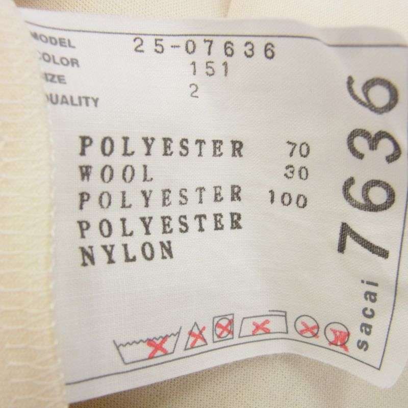 サカイ 25SS 25-07636 Suiting Bonding Mix Pullover スーチングボンディング ミックス プルオーバー 半袖 Tシャツ 買取実績 画像