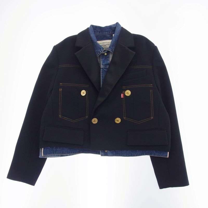 サカイ 25SS 25-07780 × Levi's リーバイス Denim Matelasse Twill JK マテラッセツイル ドッキング デニム ジャケット リバーシブル 買取実績 画像