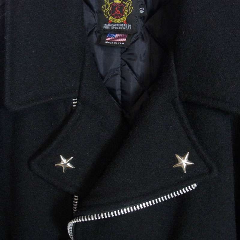 ショット 766US MELTON ZIP UP P-COAT ワンスター ダブルライダース型 キルティングライナー付 メルトン ジップアップ ピーコート 買取実績 画像