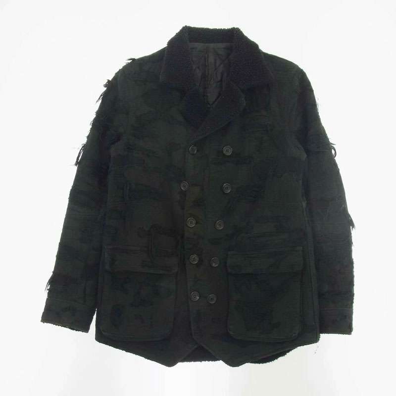 アンダーカバー 09AW D4210 Arts&Crafts 85 デニム加工 瘡蓋 クラスト デニム ボアランチコート ジャケット 買取実績 画像