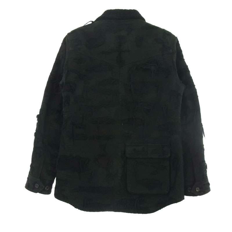 アンダーカバー 09AW D4210 Arts&Crafts 85 デニム加工 瘡蓋 クラスト デニム ボアランチコート ジャケット 買取実績 画像