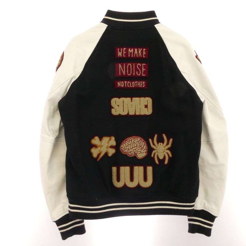 アンダーカバー 14AW N4203-2 UNDERCOVERISM 袖レザー切替 ワッペン ウール スタジャン スタジアム ジャケット ブルゾン 買取実績 画像