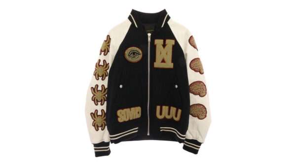 アンダーカバー 14AW N4203-2 UNDERCOVERISM 袖レザー切替 ワッペン ウール スタジャン スタジアム ジャケット ブルゾン 買取実績