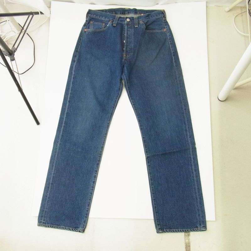 リーバイス 1998年製 201-0003 1937年モデル USA製 バレンシア工場 ボタン裏555刻印 BIGE ビッグE 201XX シンチバック 赤耳 革パッチ デニムパンツ 買取実績 画像
