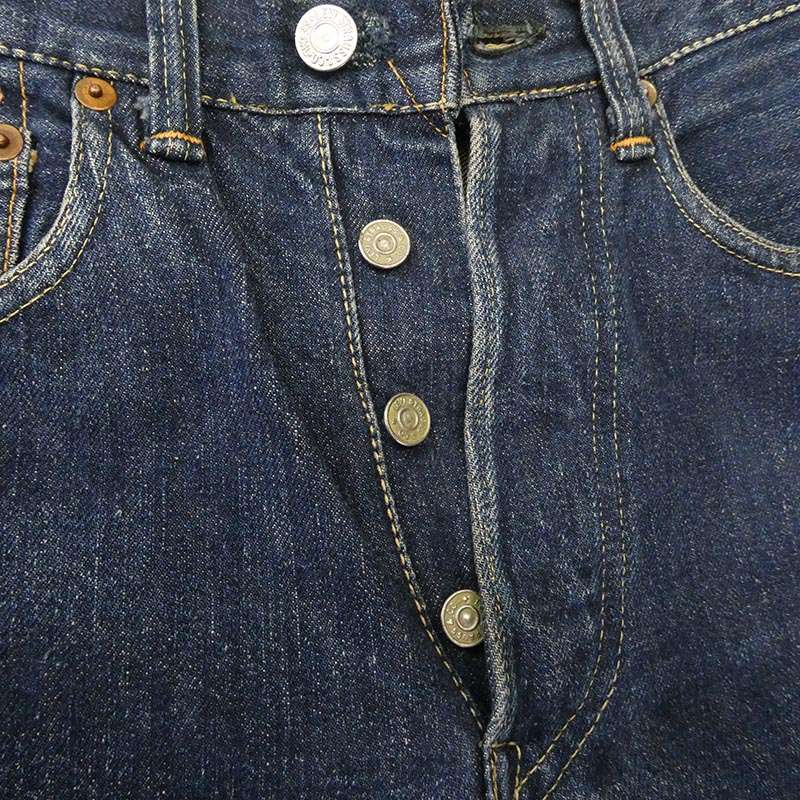 リーバイス 50s 501XX 革パッチ トップボタンリペア交換 リベット裏刻印14 センターループ デニム パンツ 買取実績 画像