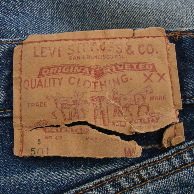 リーバイス ヴィンテージ 60's 501 BIG E TYPE S ボタンフライ セルビッチ デニムパンツ 不均等V 紙パッチ 足長R ボタン裏刻印6 買取実績 画像