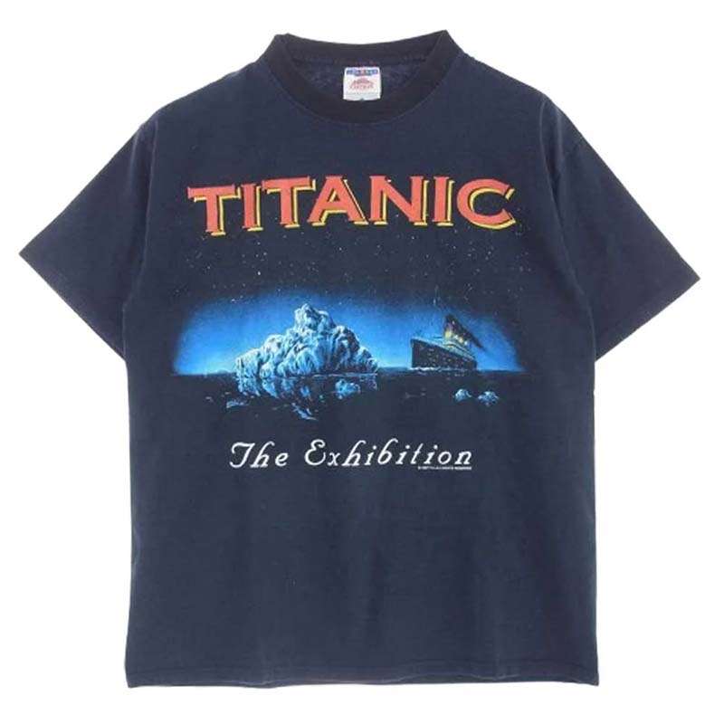 ヴィンテージ 90s TITANIC The Exhibition タイタニック 半袖 Tシャツ ブラック系 買取実績 画像