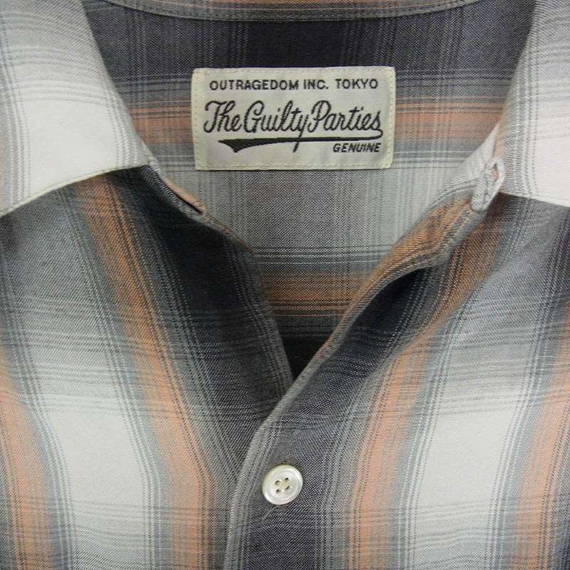 ワコマリア レーヨン100% 開襟 オンブレチェック 長袖シャツ 買取実績 画像