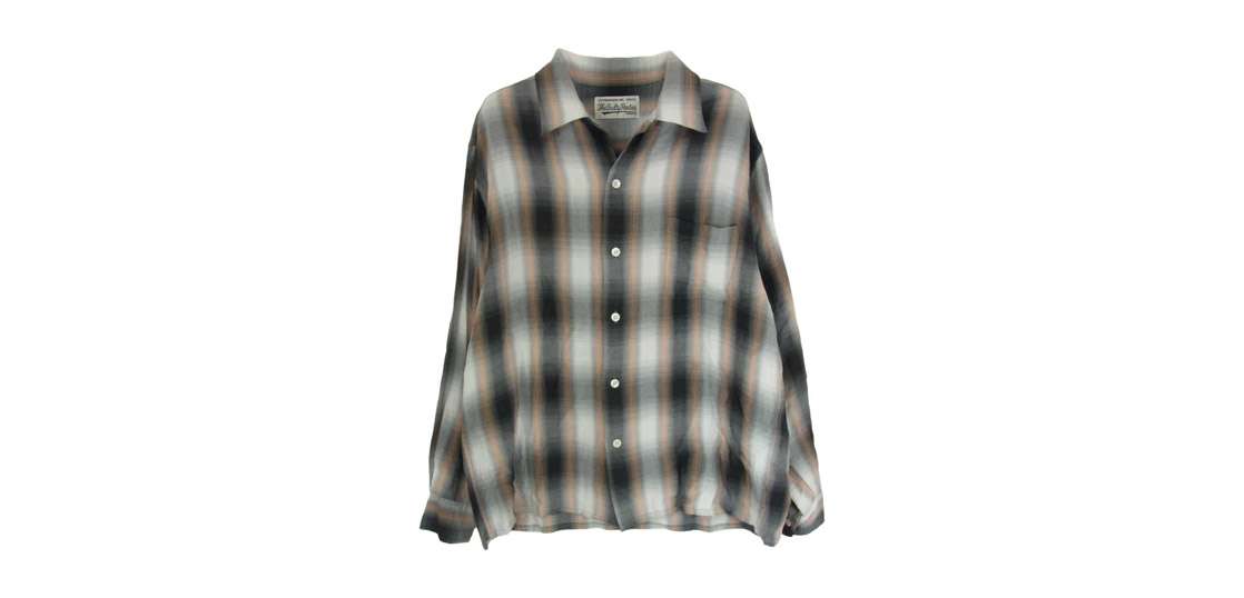 ワコマリア レーヨン100% 開襟 オンブレチェック 長袖シャツ 買取実績