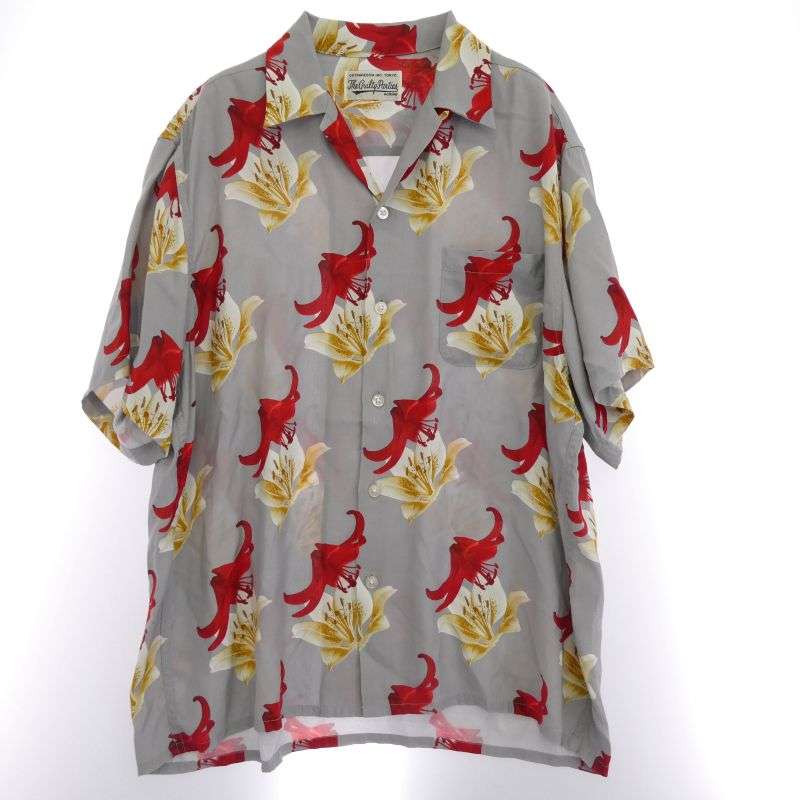 ワコマリア 20SS HAWAIIAN SHIRT S/S 百合柄 レーヨン アロハシャツ 半袖 買取実績 画像