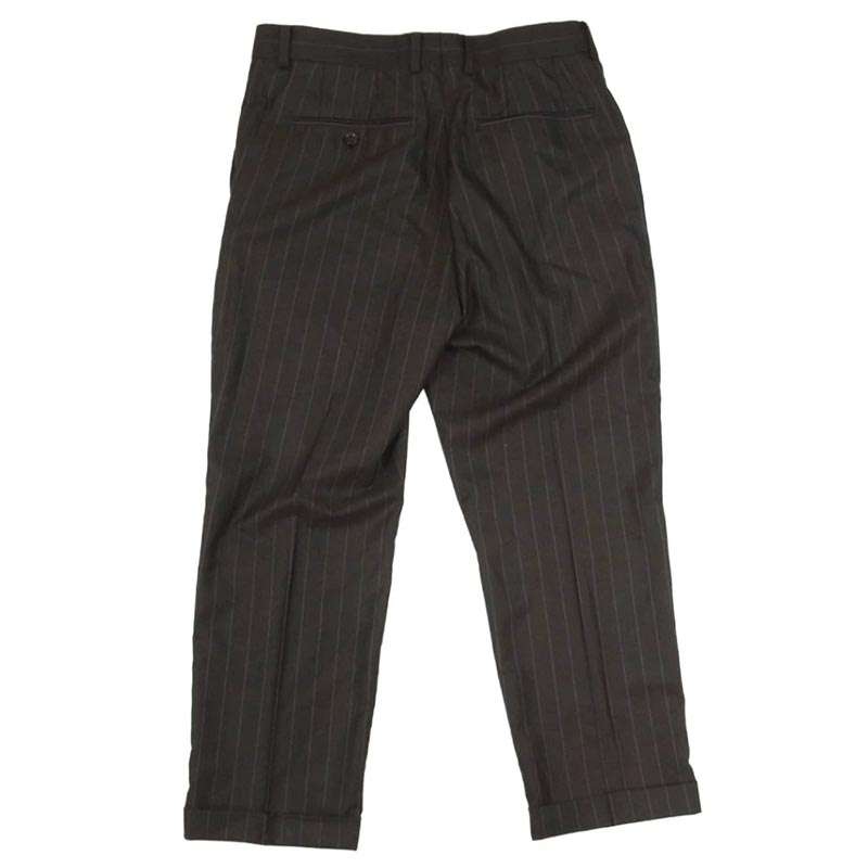 ワコマリア 21SS 21SS-WMP-TR09 Ermenegildo Zegna エルメネジルドゼニア生地 pleated trousers ストライプ プリーツ プリーテッド トラウザース スラックスパンツ 買取実績 画像