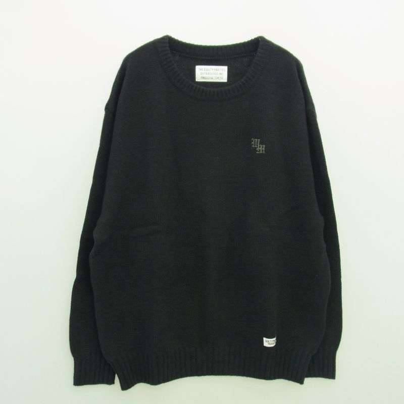 ワコマリア 22AW 22FW-WMK-KN02 CLASSIC CREW NECK SWEATER TYPE-2 クラシック クルーネック セーター 刺繍ロゴ ニット 買取実績 画像