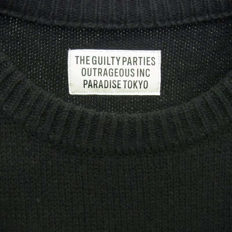 ワコマリア 22AW 22FW-WMK-KN02 CLASSIC CREW NECK SWEATER TYPE-2 クラシック クルーネック セーター 刺繍ロゴ ニット 買取実績 画像