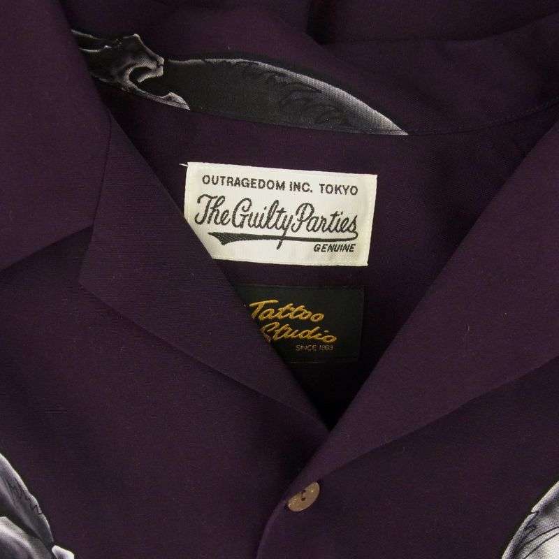 ワコマリア 22SS 56TS-WM-HI08 56 TATTOO STUDIO S/S HAWAIIAN SHIRT タトゥースタジオ スカル ハワイアンシャツ オープンカラー 半袖 シャツ 買取実績 画像