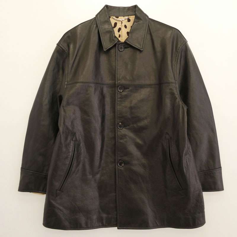 ワコマリア 24ss LEATHER CAR COAT TYPE-2 裏地レオパード カウハイド レザー カーコート ジャケット 買取実績 画像