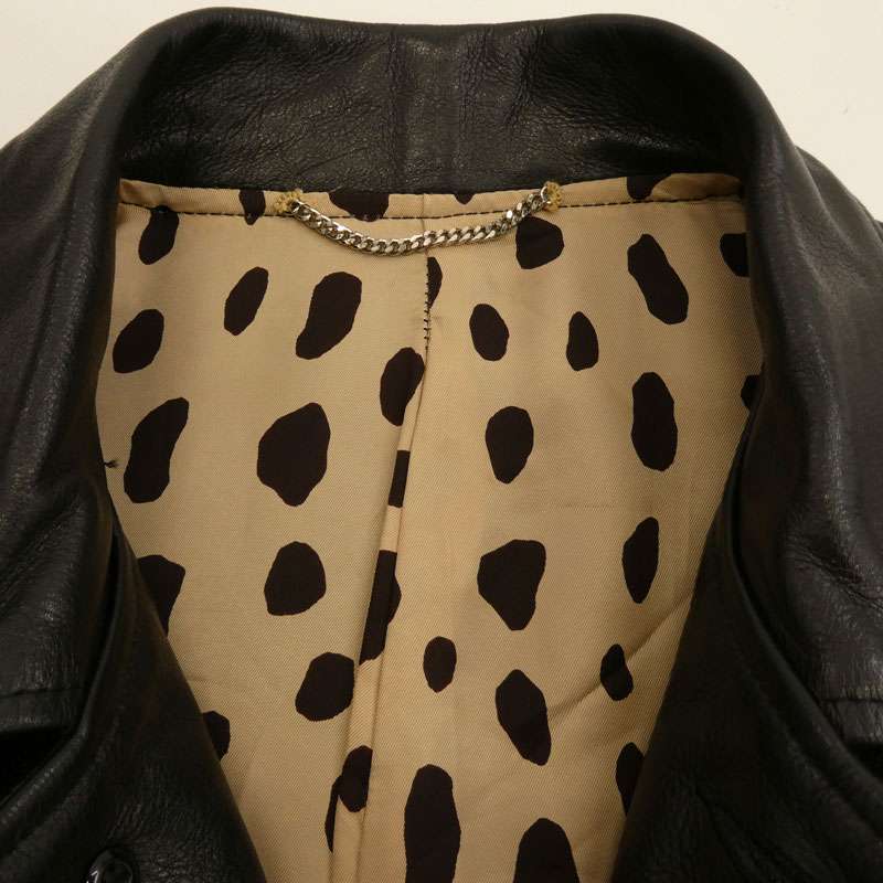 ワコマリア 24ss LEATHER CAR COAT TYPE-2 裏地レオパード カウハイド レザー カーコート ジャケット 買取実績 画像