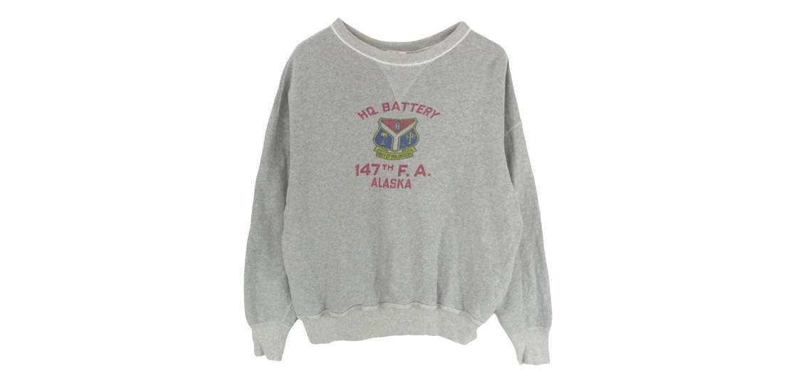 ウエアハウス HQ Battery 147th F.A. Alaska ミリタリー プリント クルー スウェット 買取実績