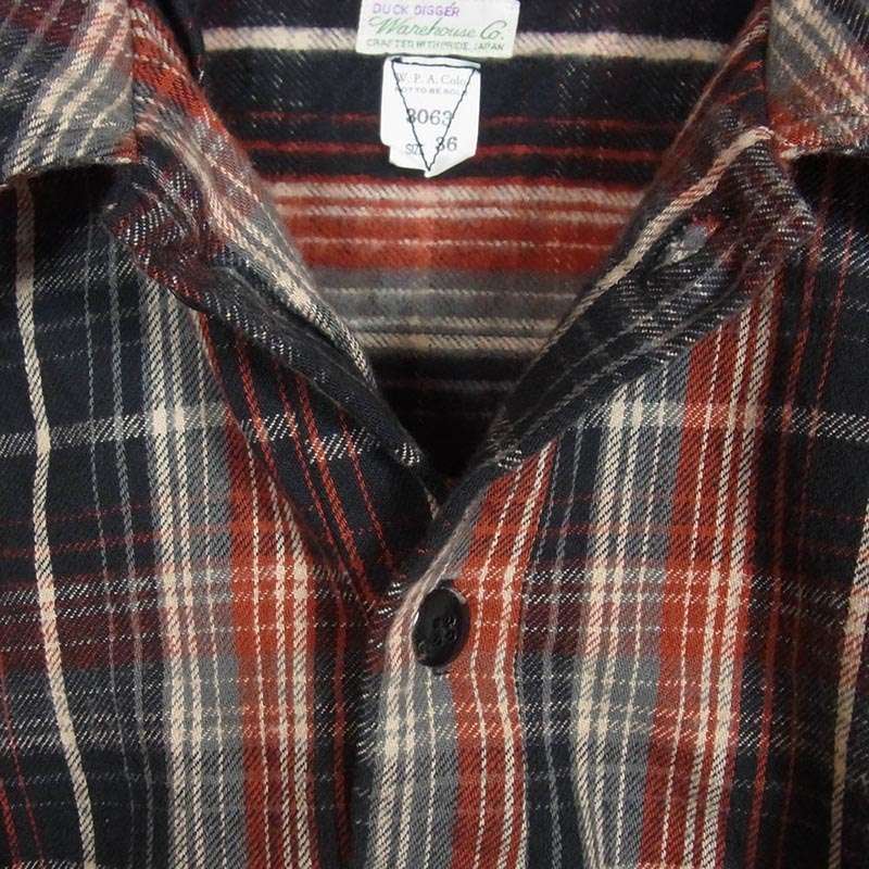 ウエアハウス Lot 3063 1930s WPA ONE POCKET PULLOVER FLANNEL SHIRTS RIGID ワンポケット プルオーバー フランネル シャツ 買取実績 画像