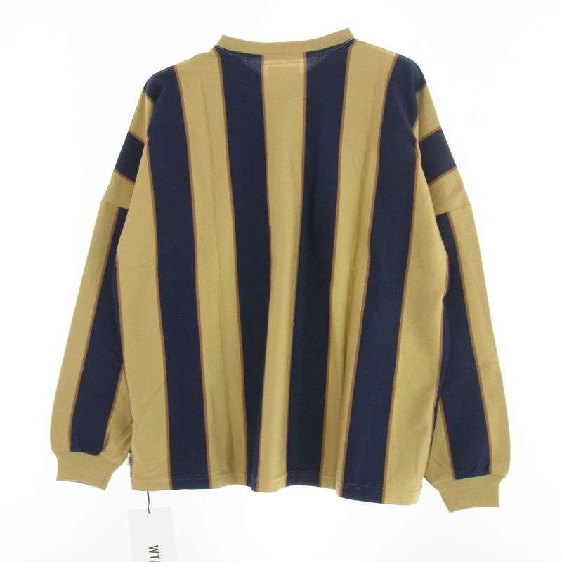 WTAPS 21AW 212ATDT-CSM35 PEACE LS COTTON ストライプ ロゴプリント コットン ロングスリーブＴシャツ 長袖カットソー 買取実績 画像
