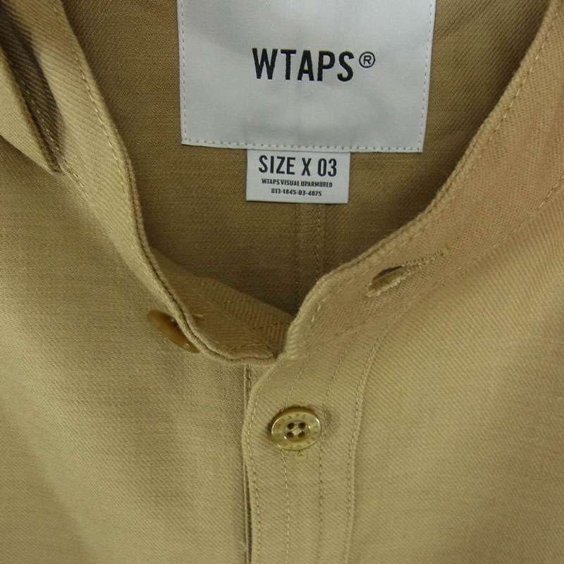 WTAPS 21AW 212GWDT-SHM01 FALCONER LS COTTON.SERGE フーデッド ハーフボタン プルオーバーシャツ 長袖 買取実績 画像