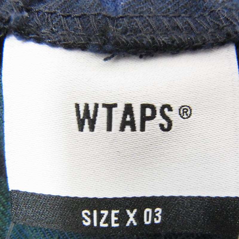 WTAPS 22AW 222TQDT-PTM02 SEAGULL TROUSERS FLANNEL シーガル トラウザーズ フランネル タータンチェック トラウザーズ イージー パンツ ロゴシールド 刺繍 買取実績 画像